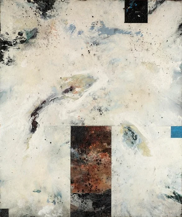 Waterline - Thaw: Compilation 1.01 Acrylic polymer on wood panel (pierced hardboard paneling with overpainting) 38 x 32 in., 1999 -2006