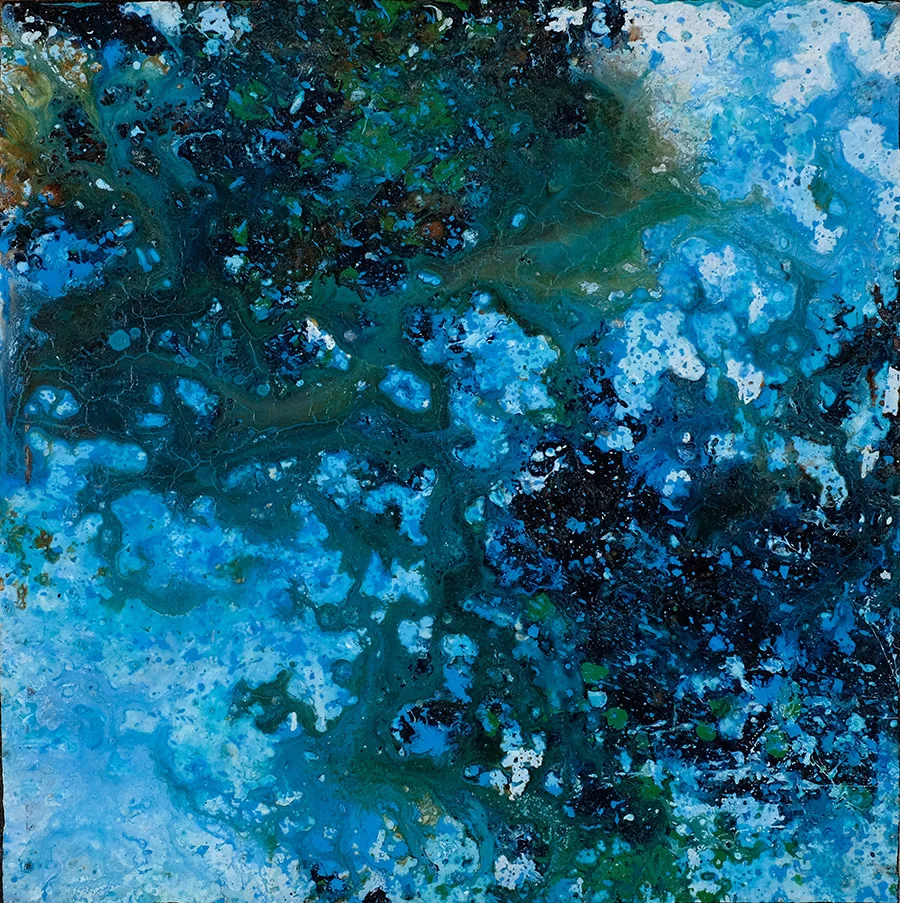 Old Man River- Resonance : Composition 1.01 Acrylic polymer on mounted oak panel, 11.75 x 11.75 in., 2003-2006.
