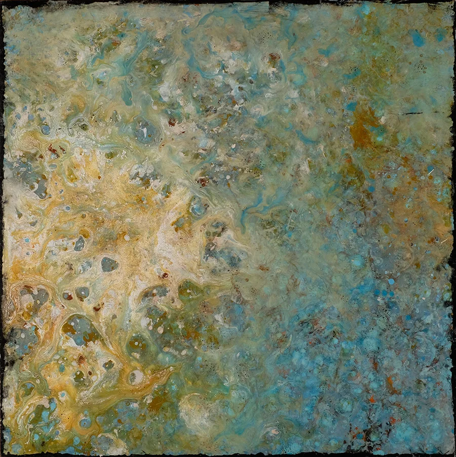 Old Man River – Headwaters 1.04 Acrylic polymer on mounted oak panel, 11.75 x 11.75 in. , 2003-2006
