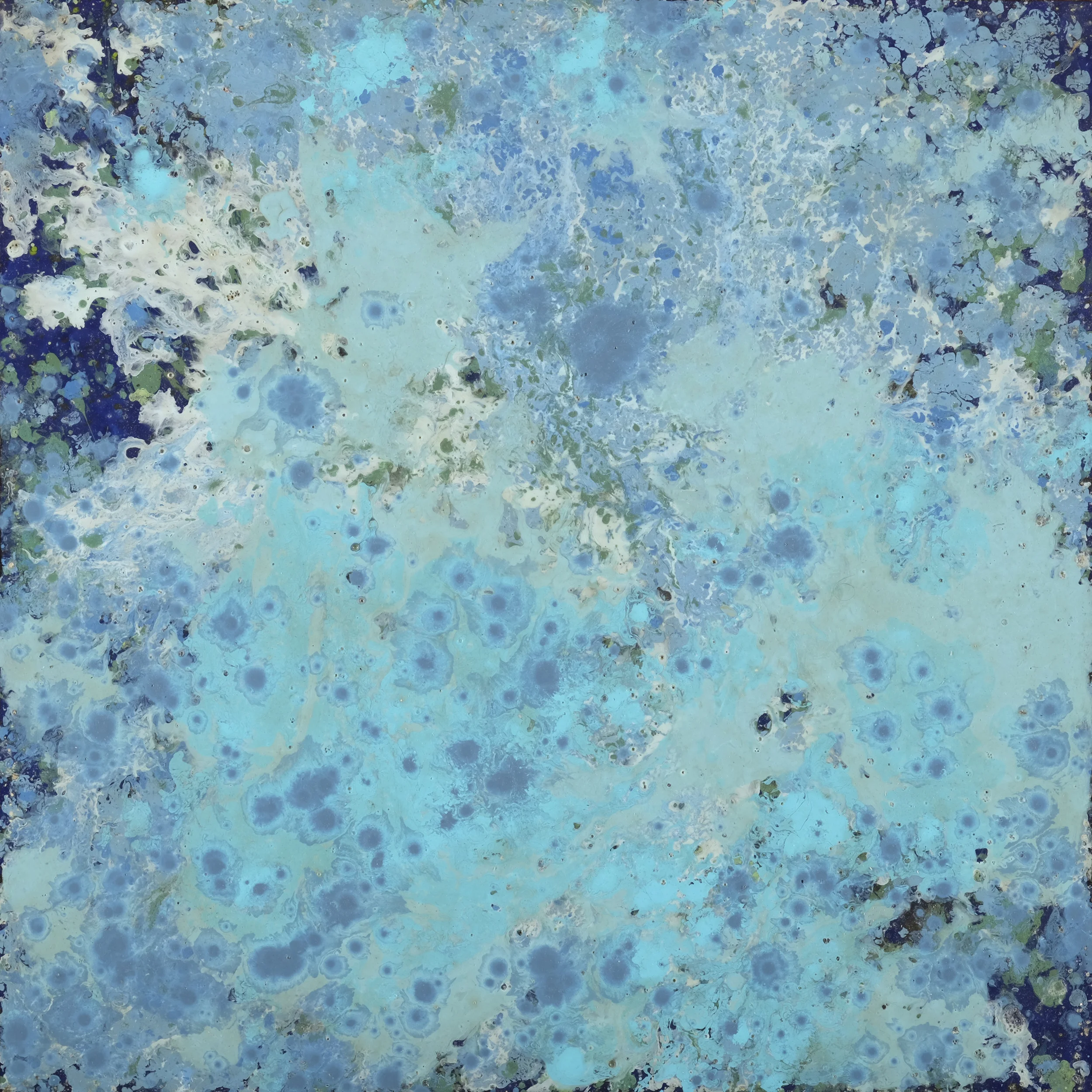 Sacred Ground - Alpine Stone: Composition 1.03 Acrylic polymer on mounted oak panel, 16 x 16 in, 2002-2008