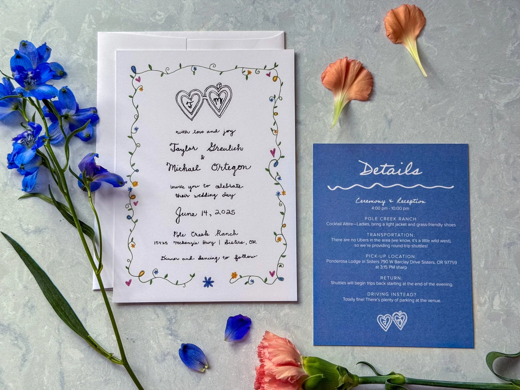Hand-drawn invitations