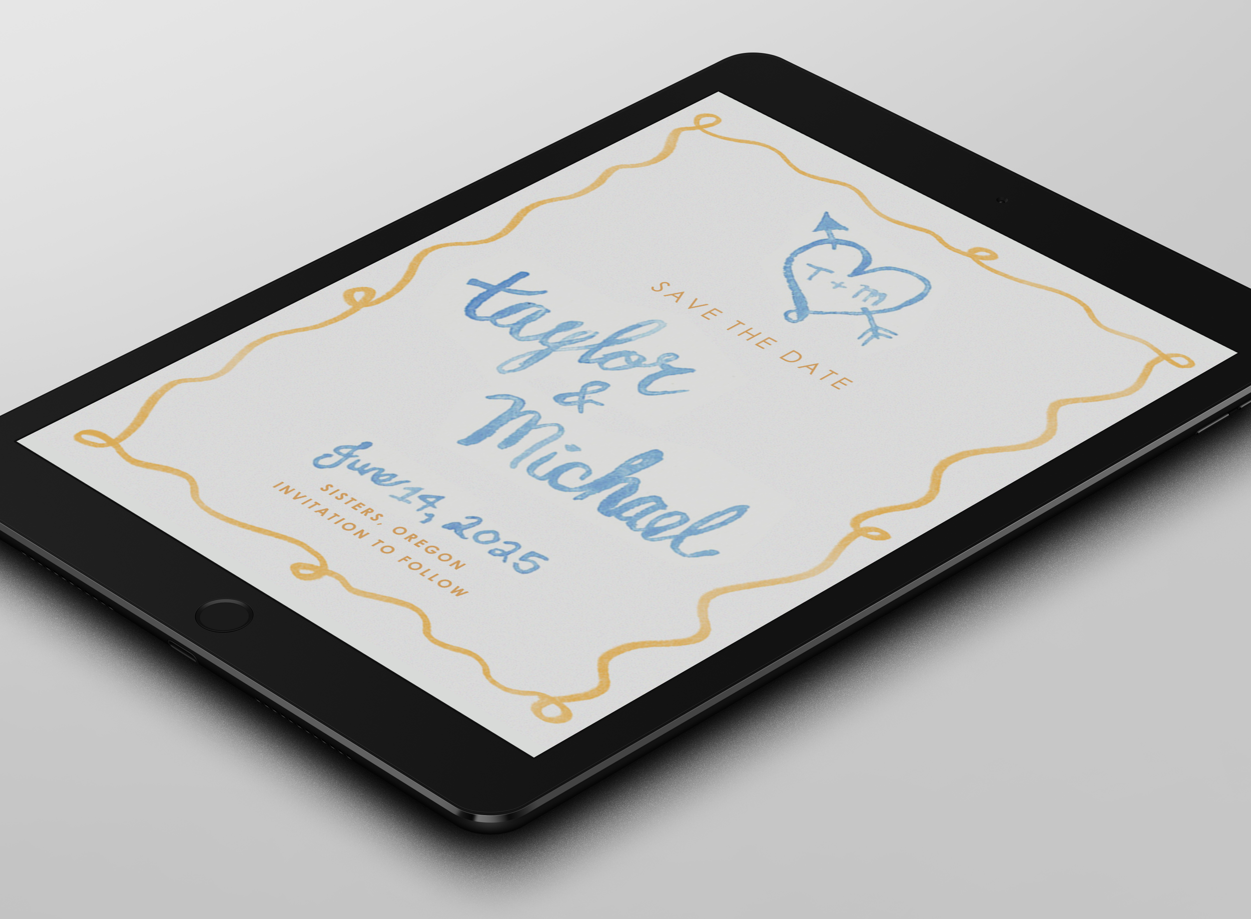 Hand-painted electronic Save the Date