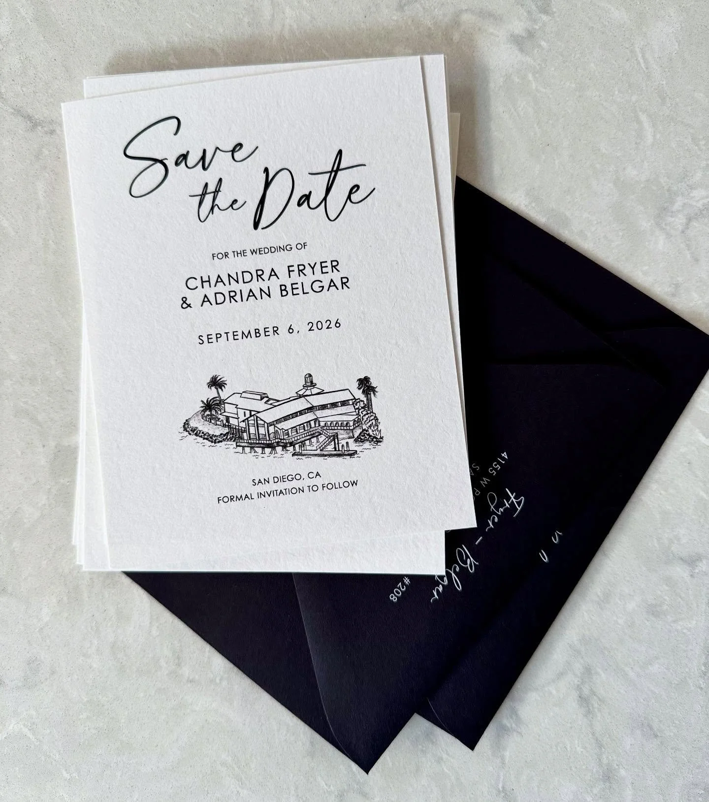 Your wedding day is too special to settle for cookie cutter templates. Personal touches like this custom hand-drawn venue illustration make your day feel like no one else&rsquo;s.

For C&amp;A, we paired their venue sketch with a timeless black and w
