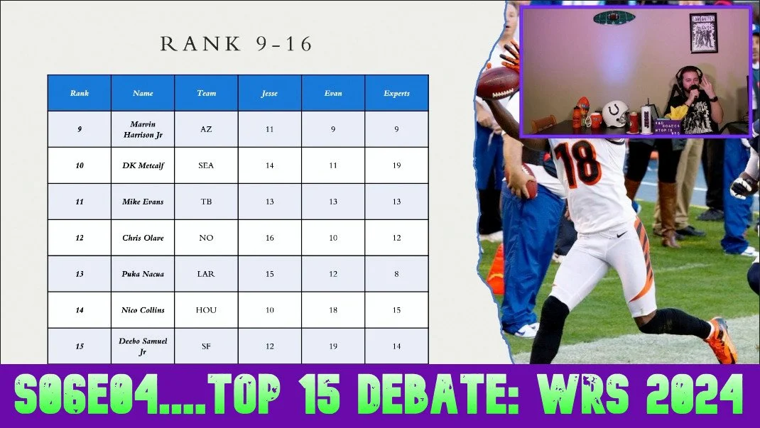 S06E04....Top 15 Debate: WRs 2024