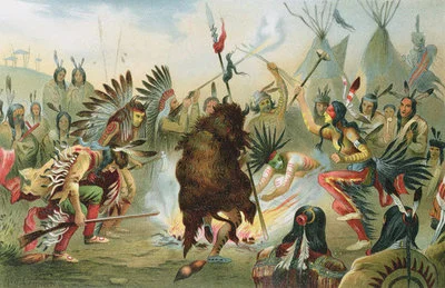 Follow the Chief: War Dance of the Sioux (by: Rudolf Cronau ).