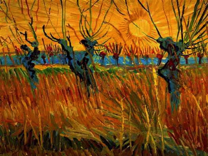 Willows at Sunset , painted in Arles, France, in the Autumn 1888 (Kroeller-Mueller Museum, The Netherlands)