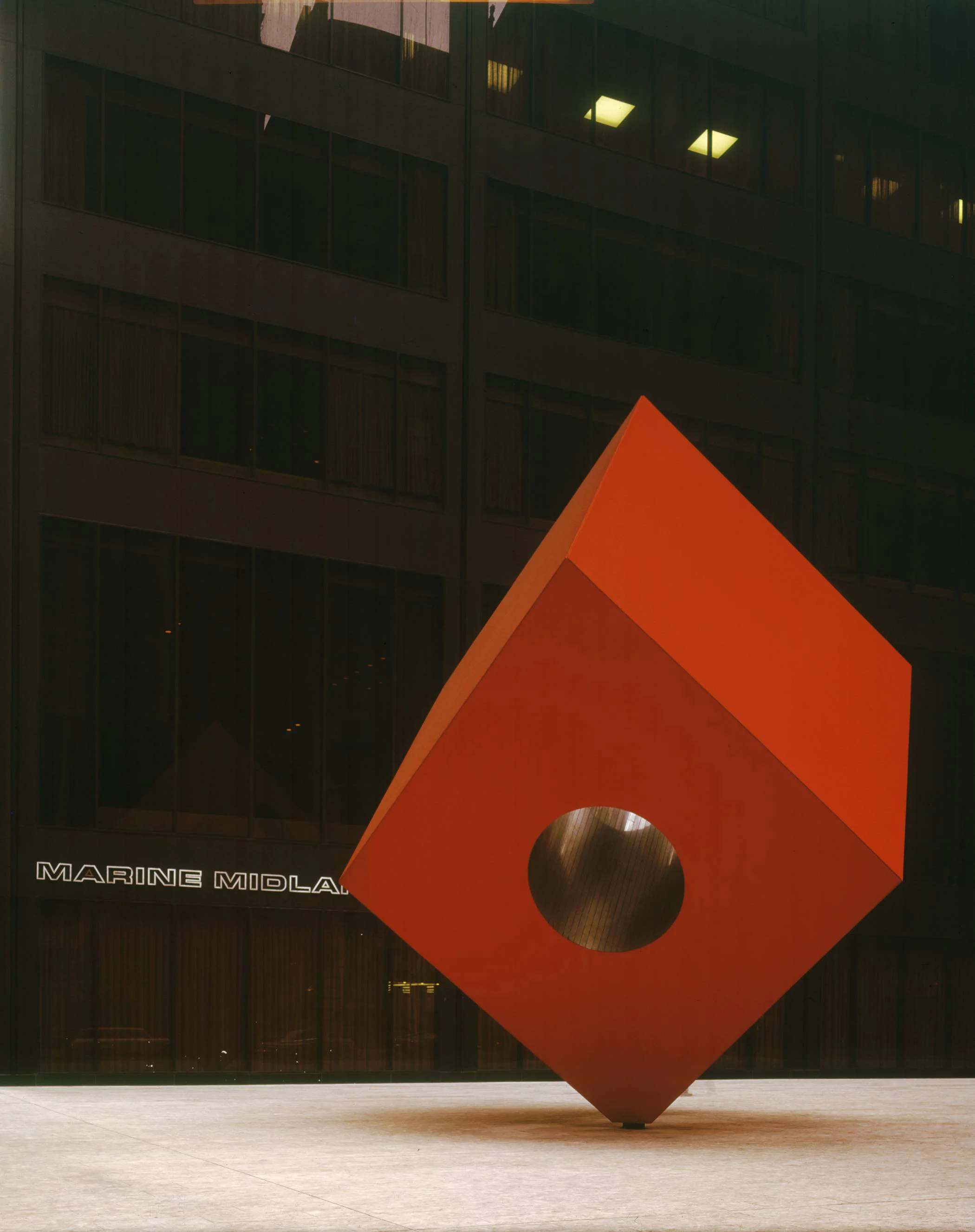 Red Cube , 1968. Isamu Noguchi. Steel, Paint. ©The Isamu Noguchi Foundation and Garden Museum, New York / ARS. Photo by Michio Noguchi.