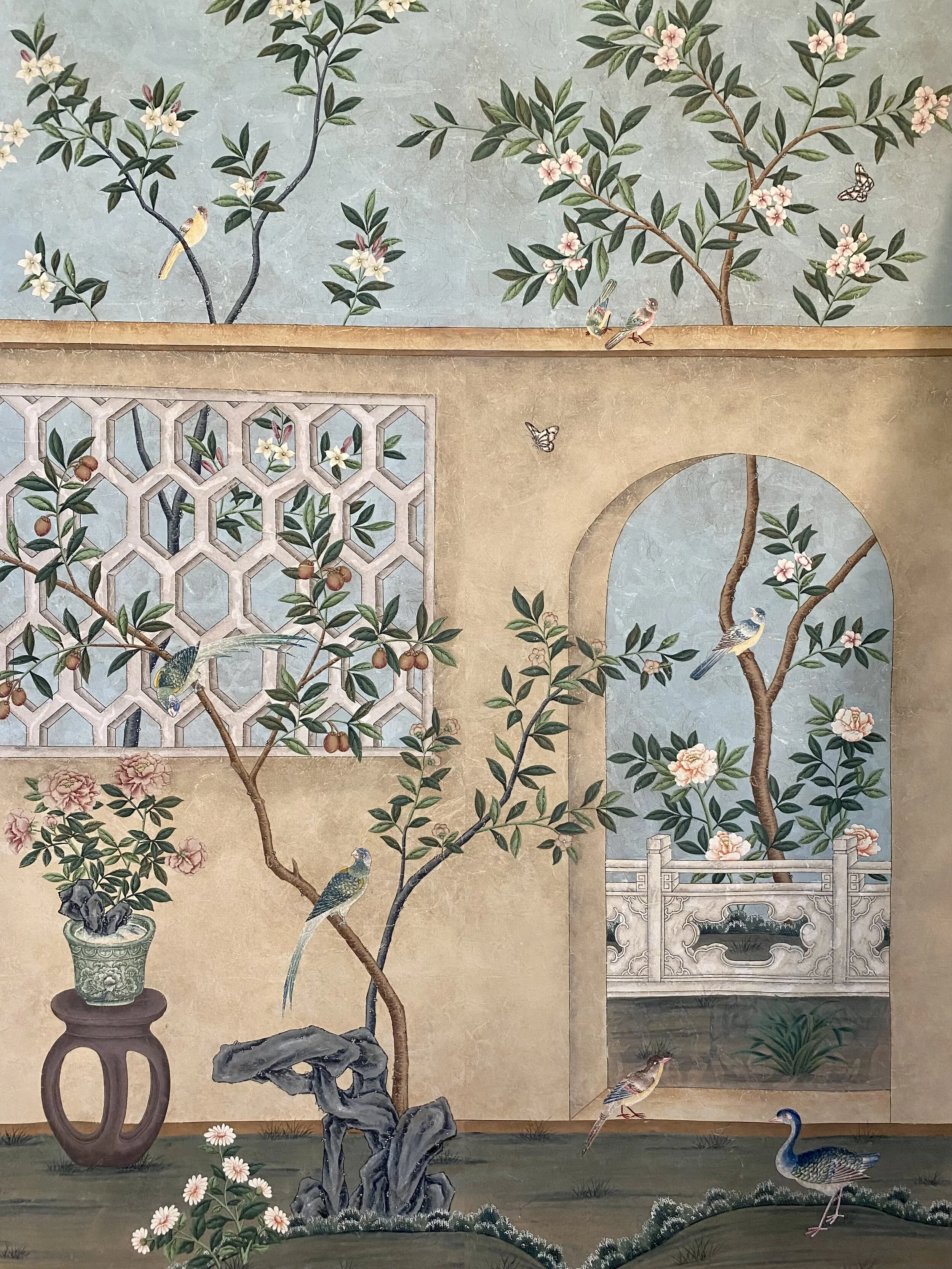 : Gracie’s version of Ming Garden Wallpaper in the Original Colors