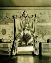 Conte Nast Penthouse Ballroom, Decorated in the 1920’s by Elsie De Wolfe Containing an Antique Chinese Wallpaper with Dramatic Walled Gardens