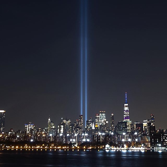 Tribute in Light 🕊 #nyc #newyork #lights #city #peace #love