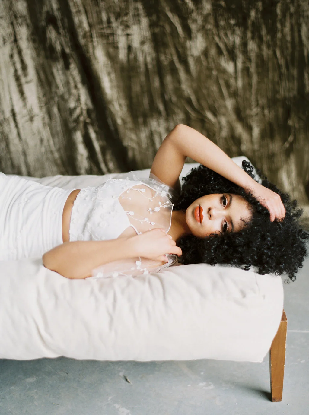  Photography: Christina Bernales  Floral Design: Sophie Felts  Styling: Lafleur Dujour  Rentals: Smthing Vintage  Calligraphy &amp; Stationery: Shastabell Calligraphy  Rings: Trumpet and Horn  Wedding Gown: Rime Arodaky  Model: Arielle Cherie 