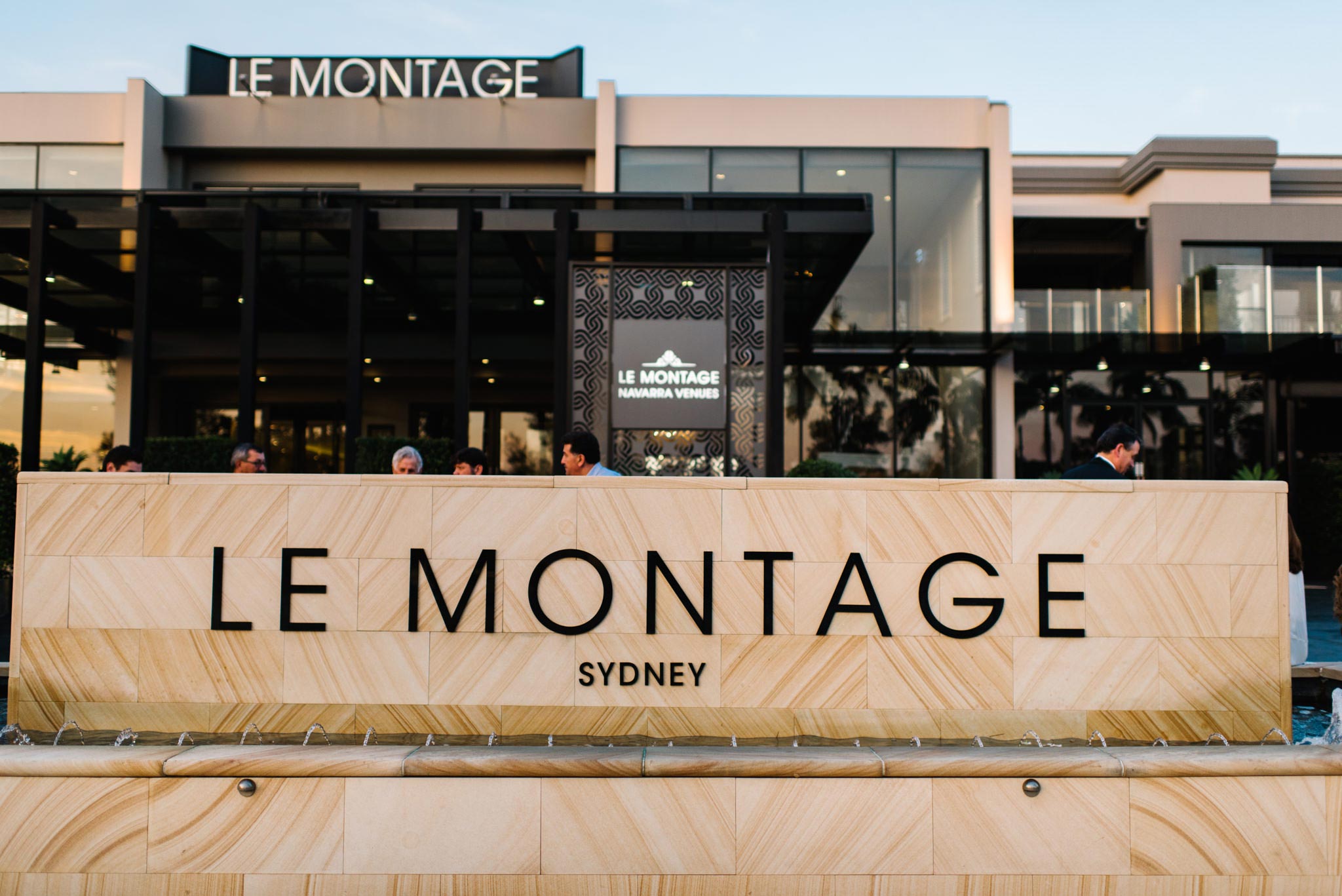 Outside of christening venue Le Montage in Sydney