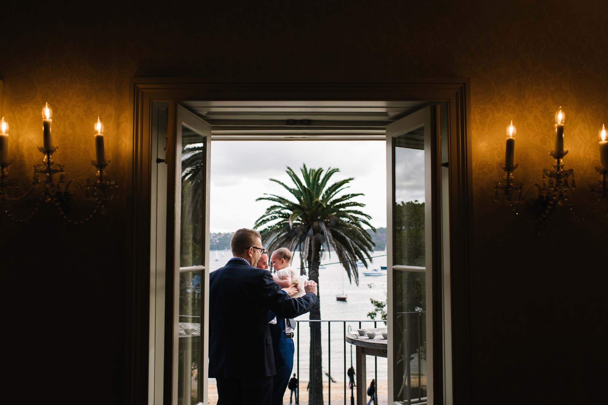 French doors and lighting at Dunbar house