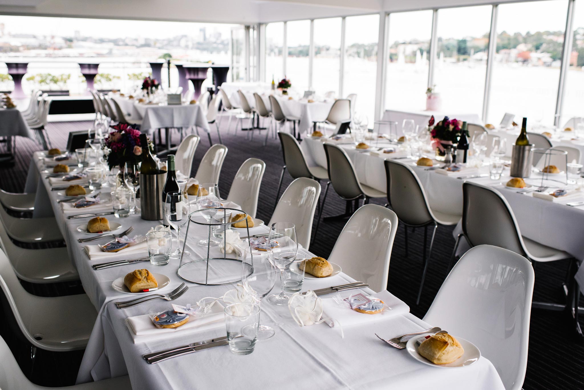 Table set up at Ecco Ristorante in Drummoyne