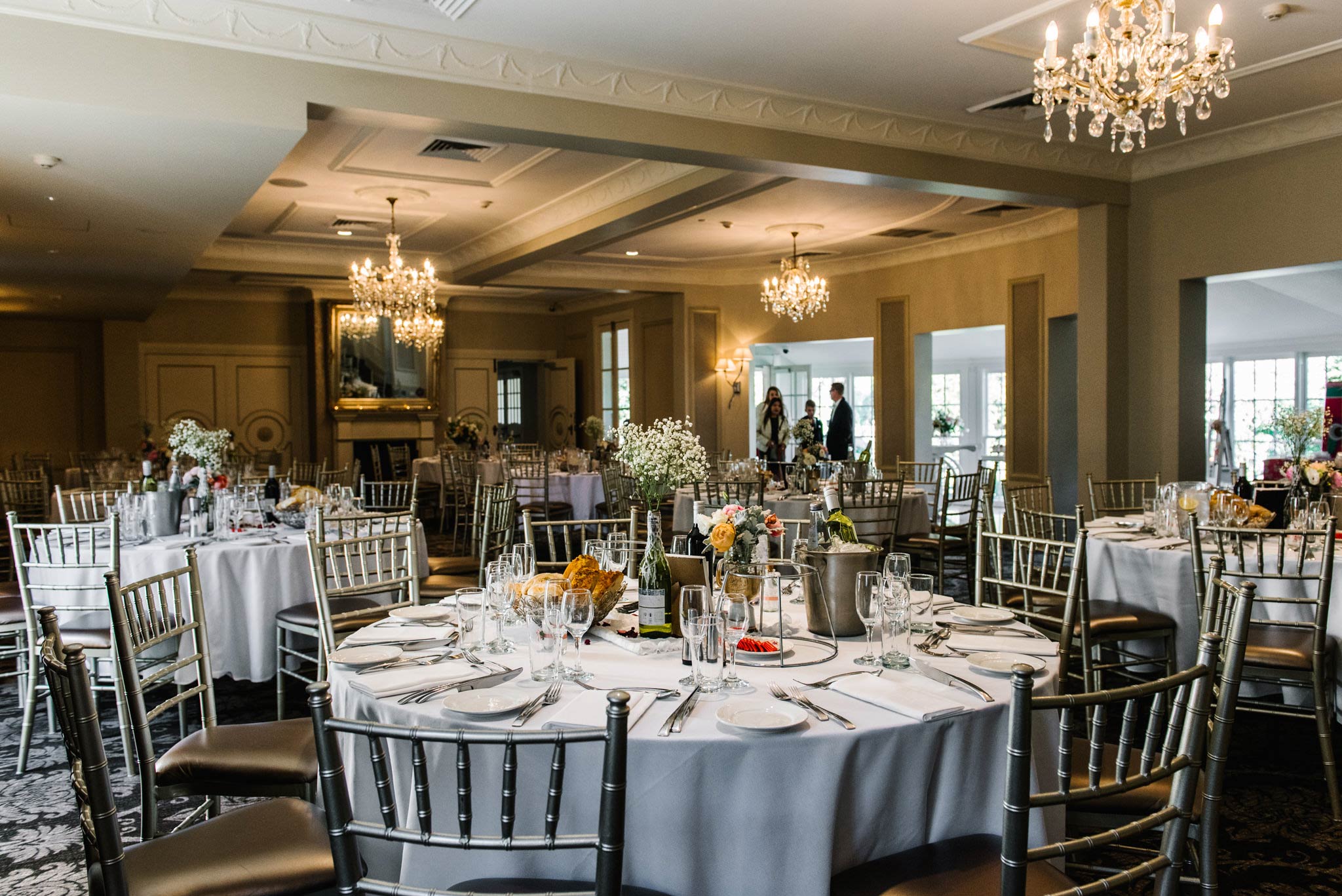 Table settings at Oatlands House christening venue