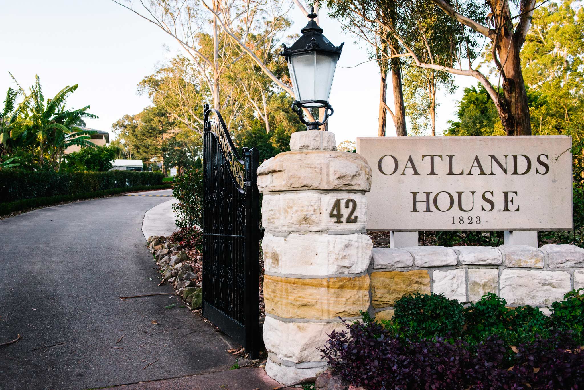 Entrance to Oatlands House christening venue
