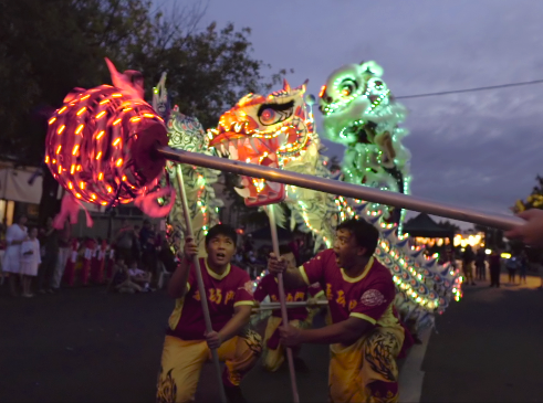 Chinese dragons and lions