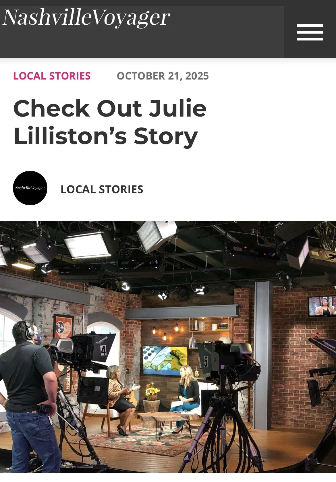Check Out Julie Lilliston's Story on Nashville Voyager