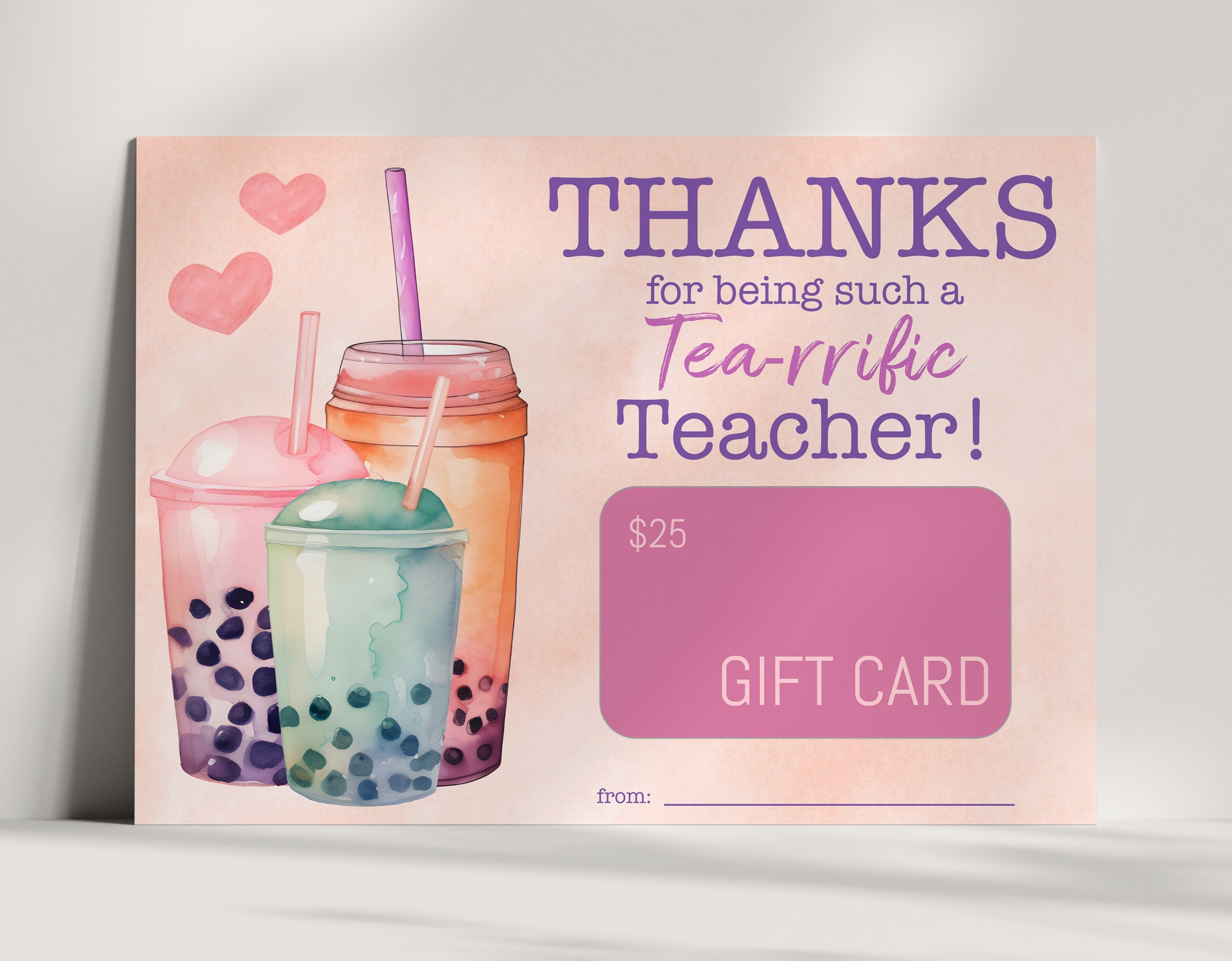 Boba Tea Gift Card Holder