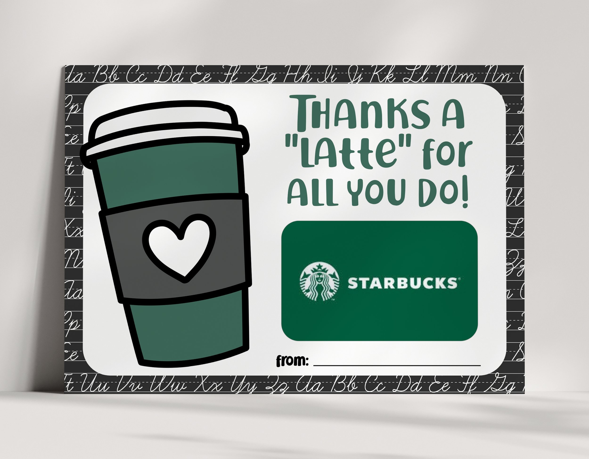 Starbucks Teacher Gift Card Holder