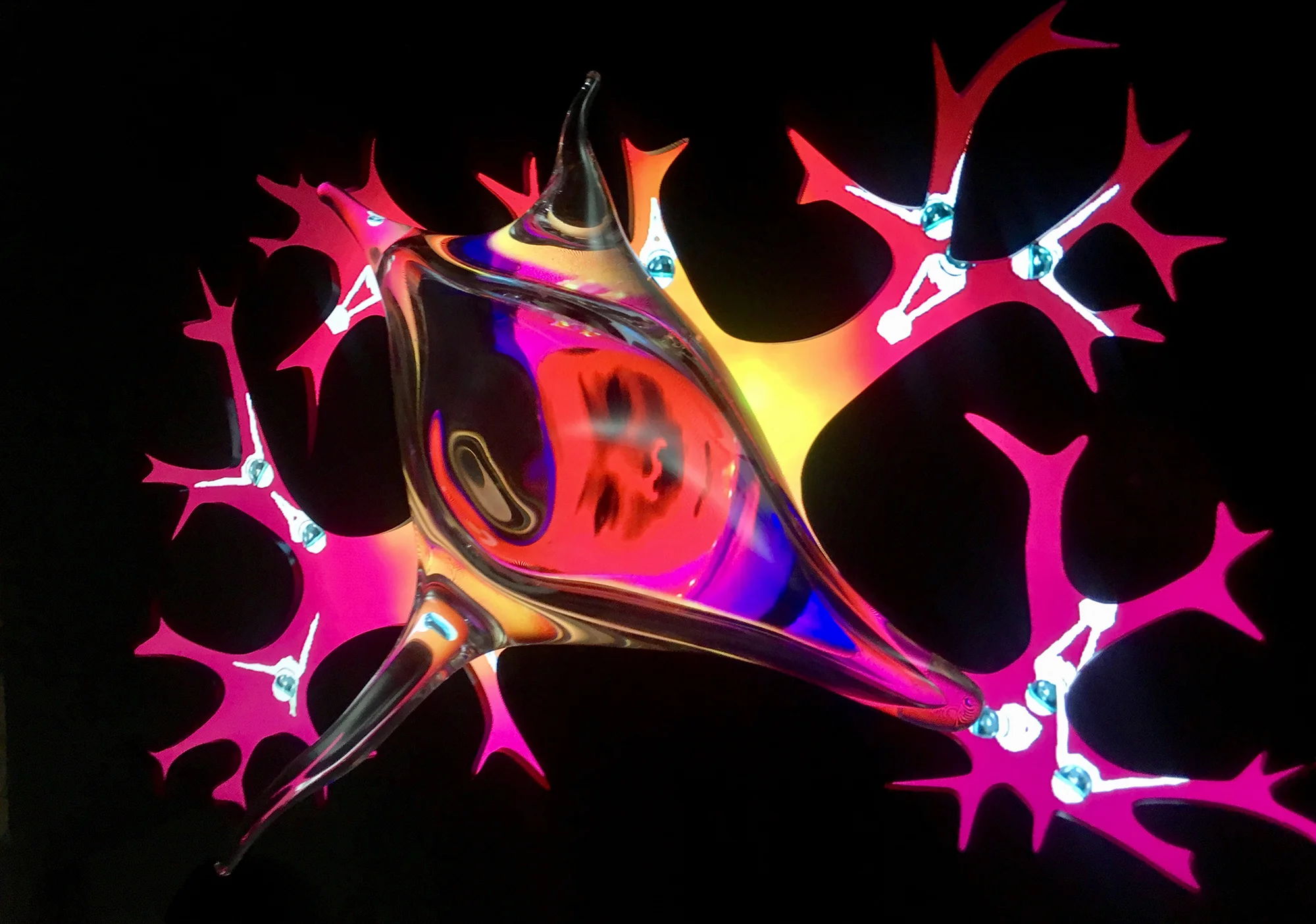Are swallows going to settle on the moon? 2017 Multi-channel video, 8:15 minutes, looped hand-blown glass sculpture, video screen embedded in black acrylic On/Off switch and sound control 15 x 20 x 6in. / 38 x 51 x 15 cm Edition Unique