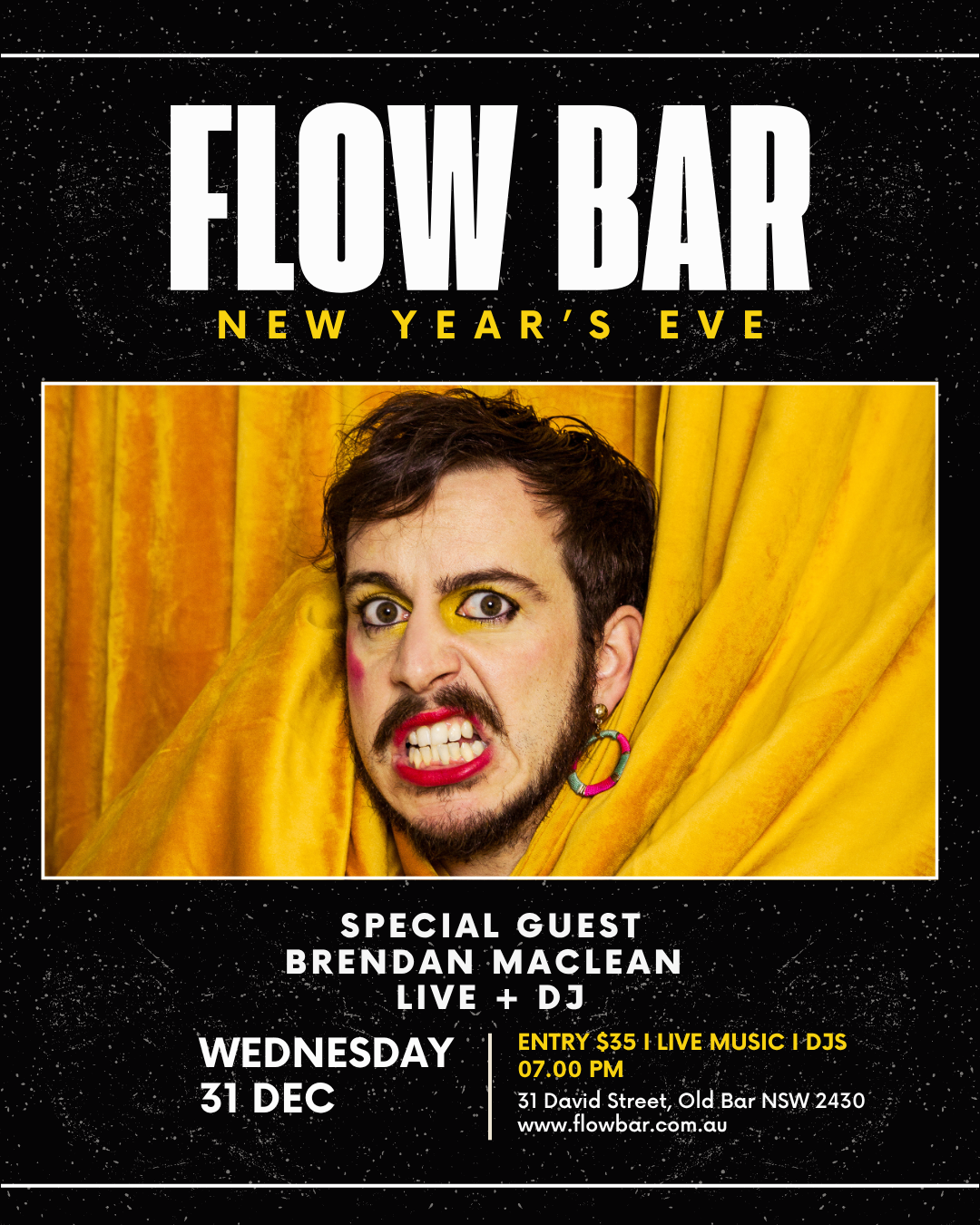 NYE 2025 @FLOW BAR w BRENDAN MACLEAN