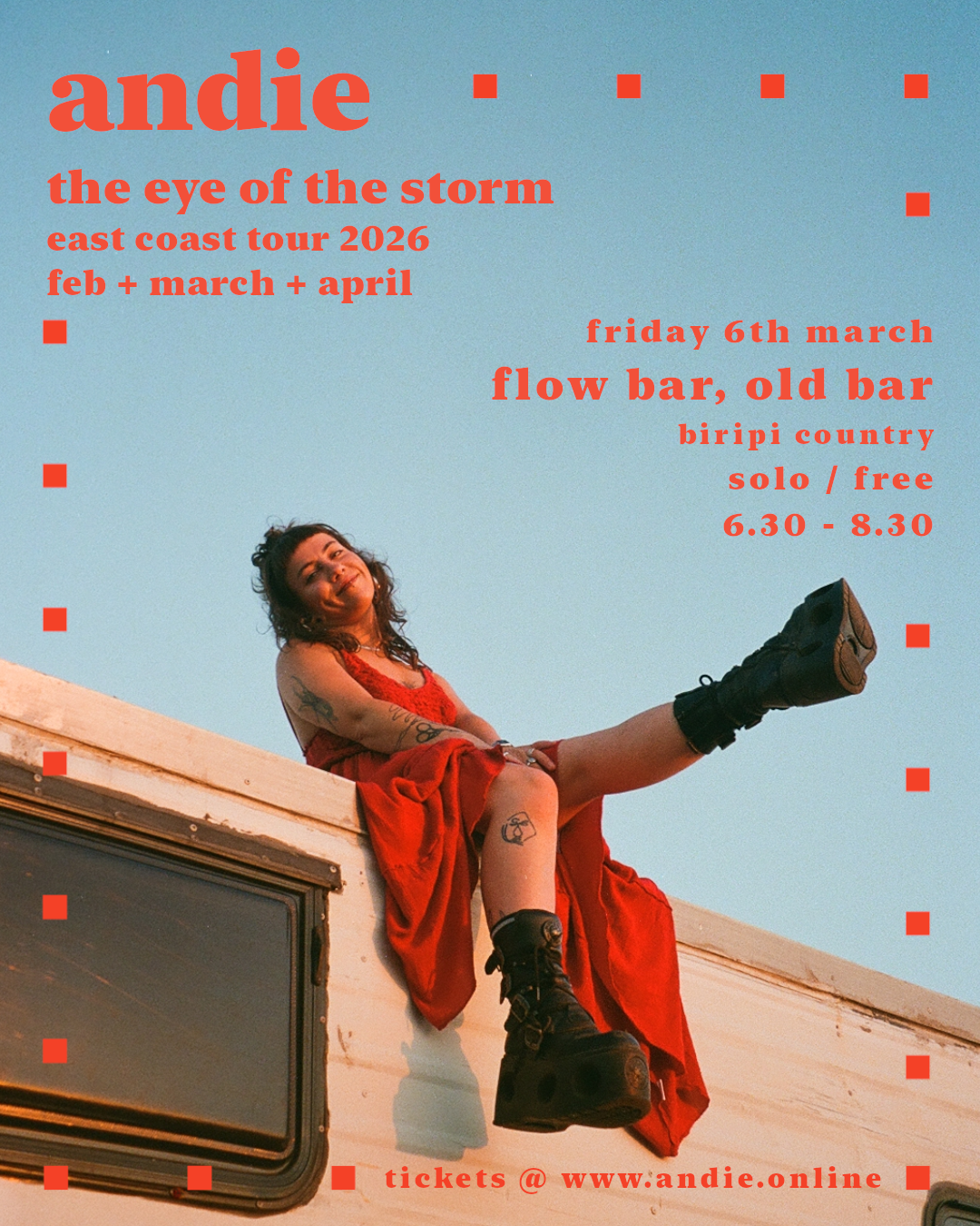 Andie "the eye of the storm" East Coast Tour