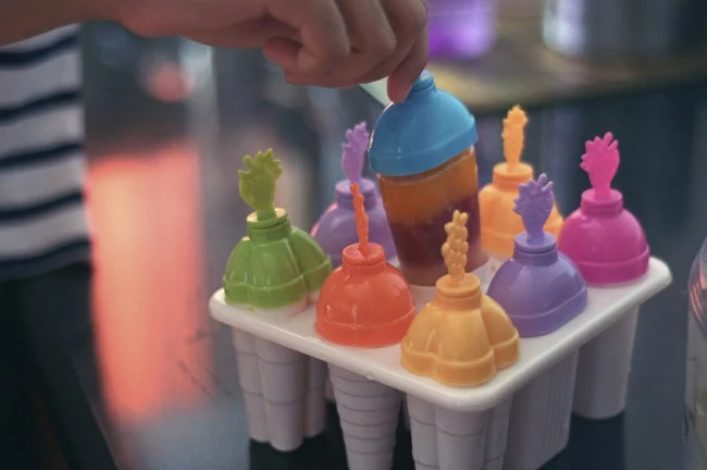 Tri-Coloured Fruit Popsicles