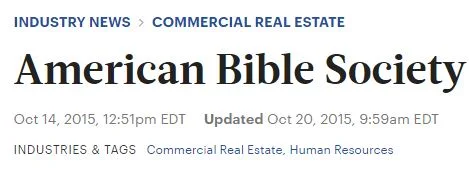 American Bible Society's new Philadelphia headquarters at 401 Market Street