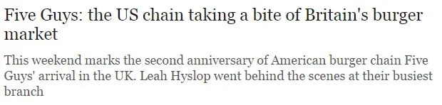 Five Guys' expansion in England featured in The Telegraph