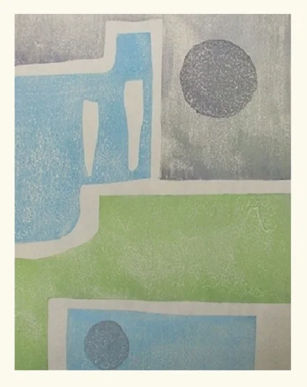  View from above Japanese Woodcut Print 42x50cm 2016