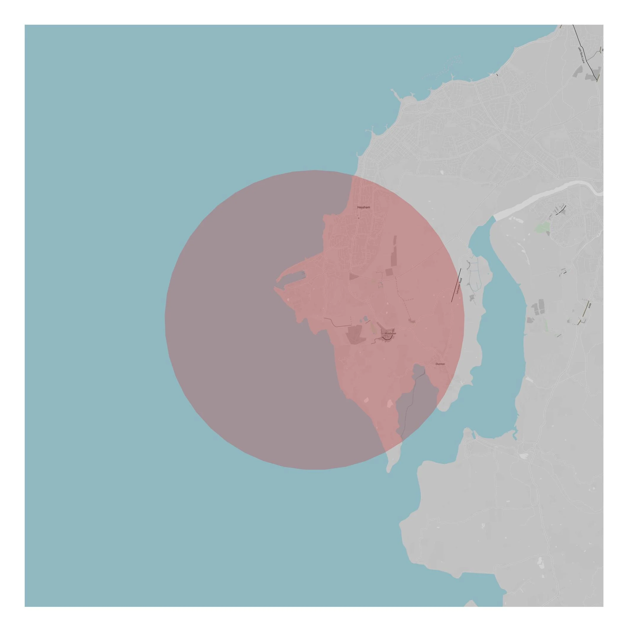 EGR444 HEYSHAM RESTRICTED, AIRSPACE 5000FT, Matthew Flintham, Giclée print on paper (18 X 18CM), 2019