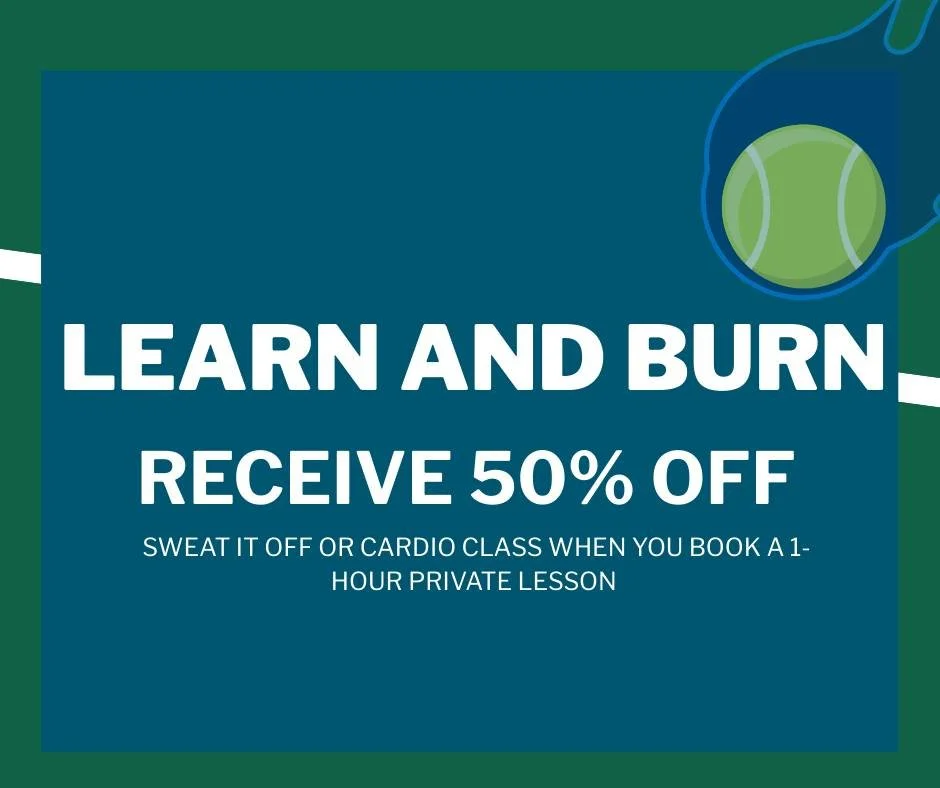 Pair your training with a sweat session!

From Feb 2 - March 30, book a 1-hour private lesson during the qualifying times of:
7&ndash;8AM
11&ndash;12PM
1&ndash;2PM

and enjoy 50% off our 6AM or 12PM Sweat It Off or Cardio classes.

Visit https://www.