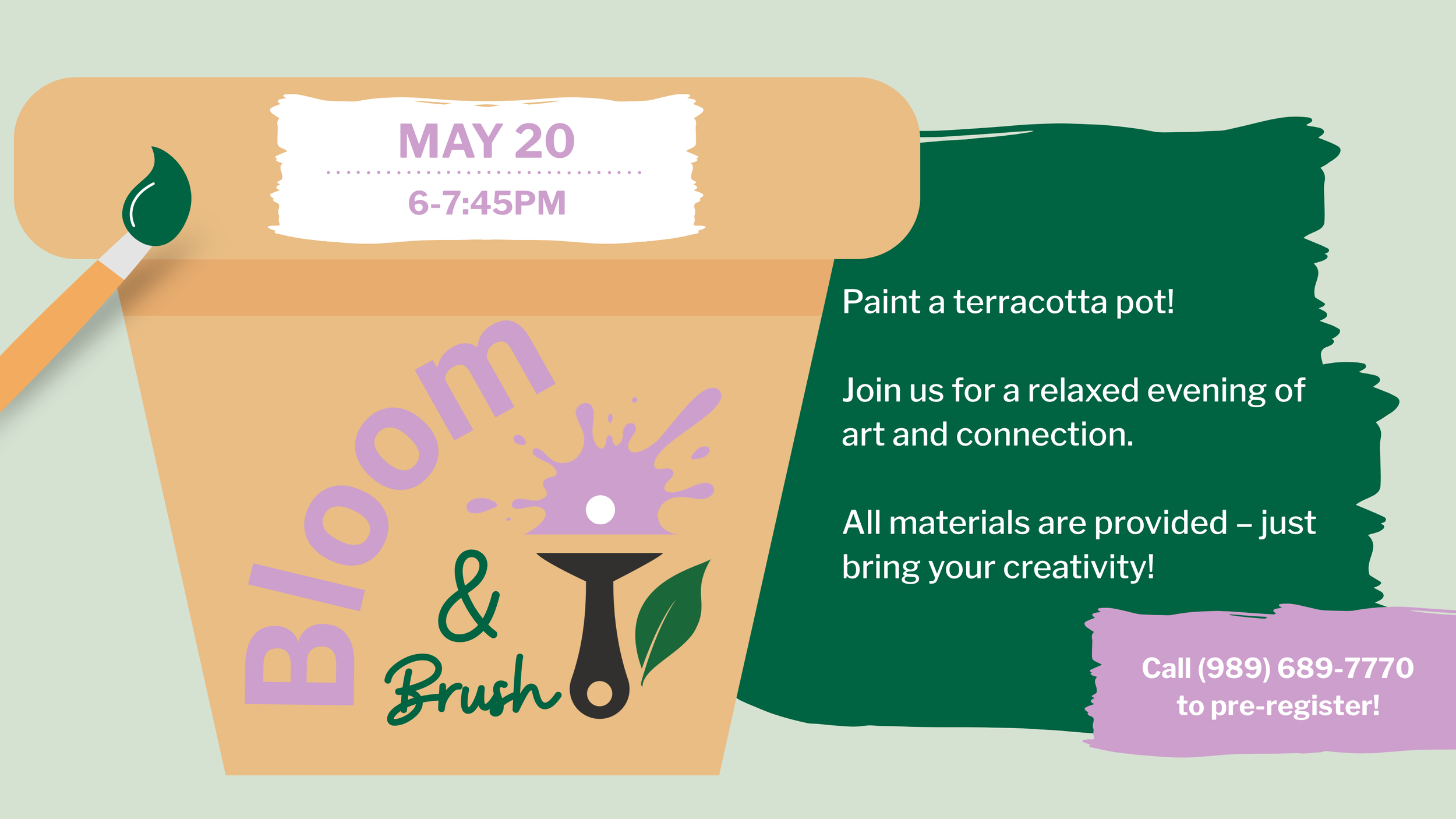 Bloom &amp; Brush - Paint a Terracotta Pot