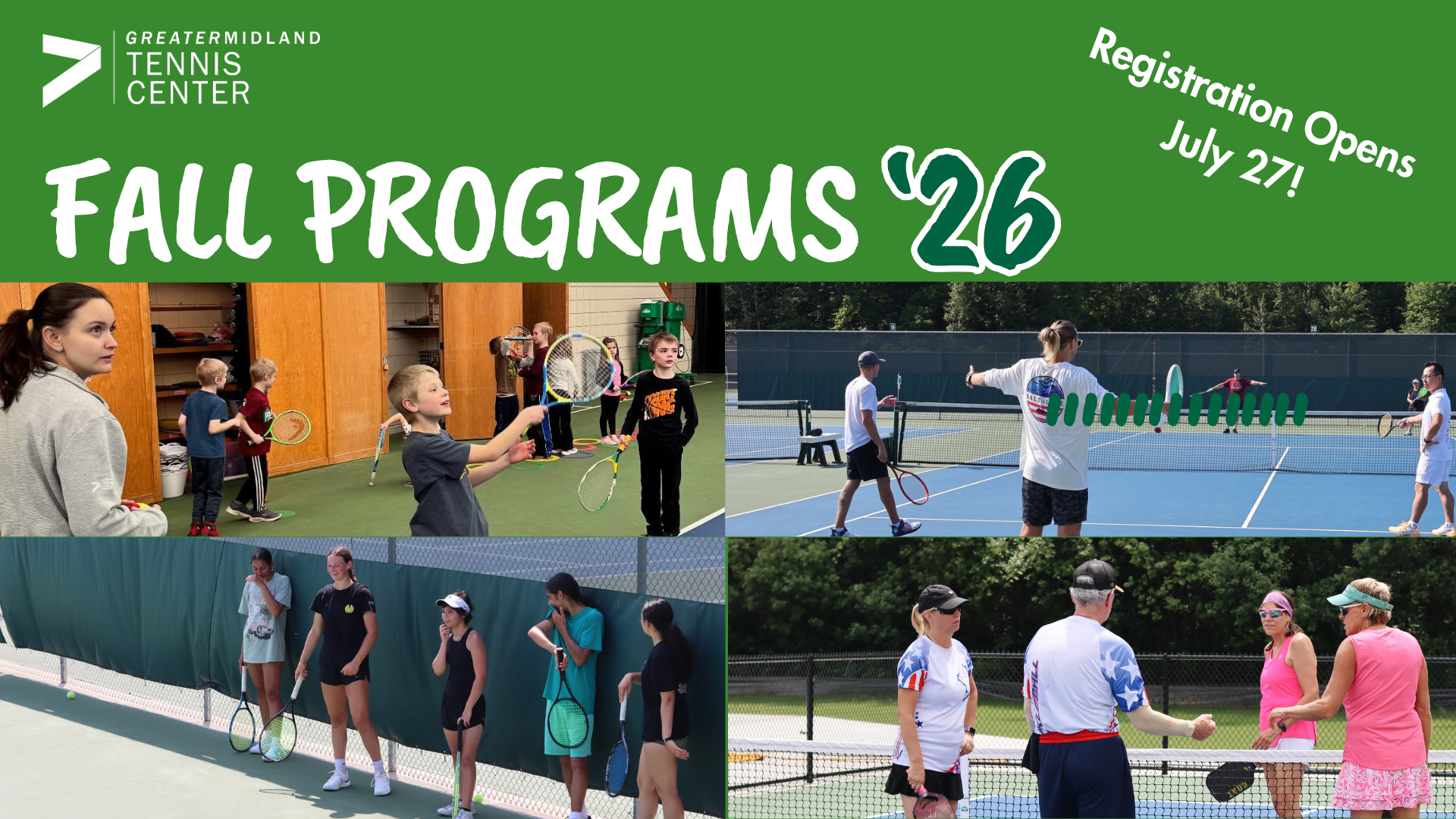 Tennis Center Fall Programs - Registration Opens July 27!