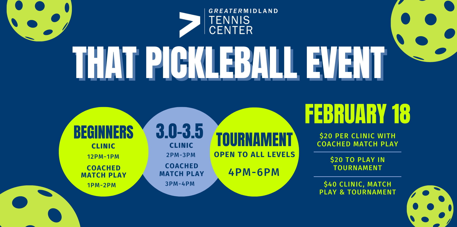 That Pickleball Event — Greater Midland