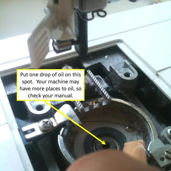7) Add a drop of Sewing Machine Oil to the machine to make it run more smoothly.