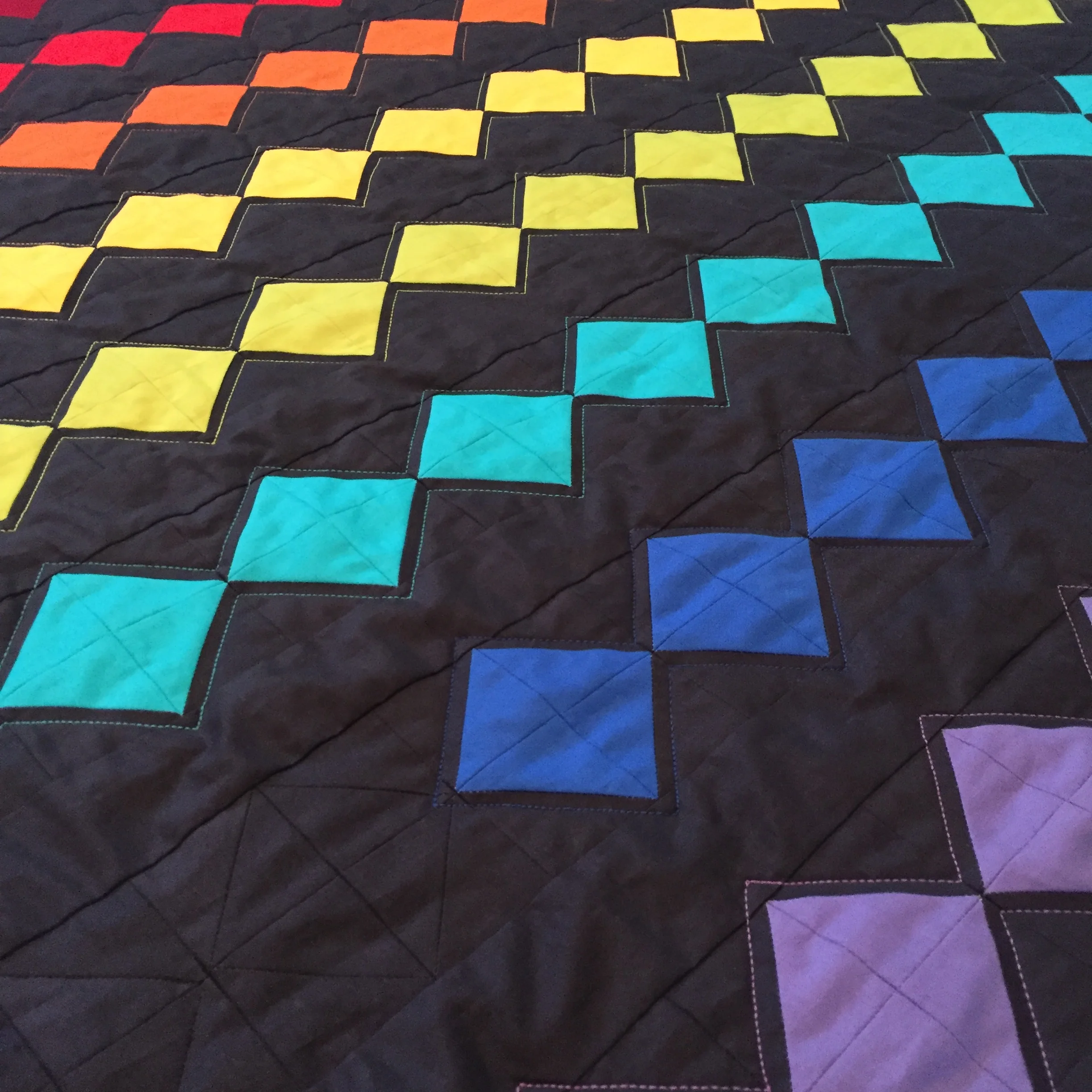 Rainbow Contrast Quilt — Online Quilt Courses & Quilt Patterns from The ...