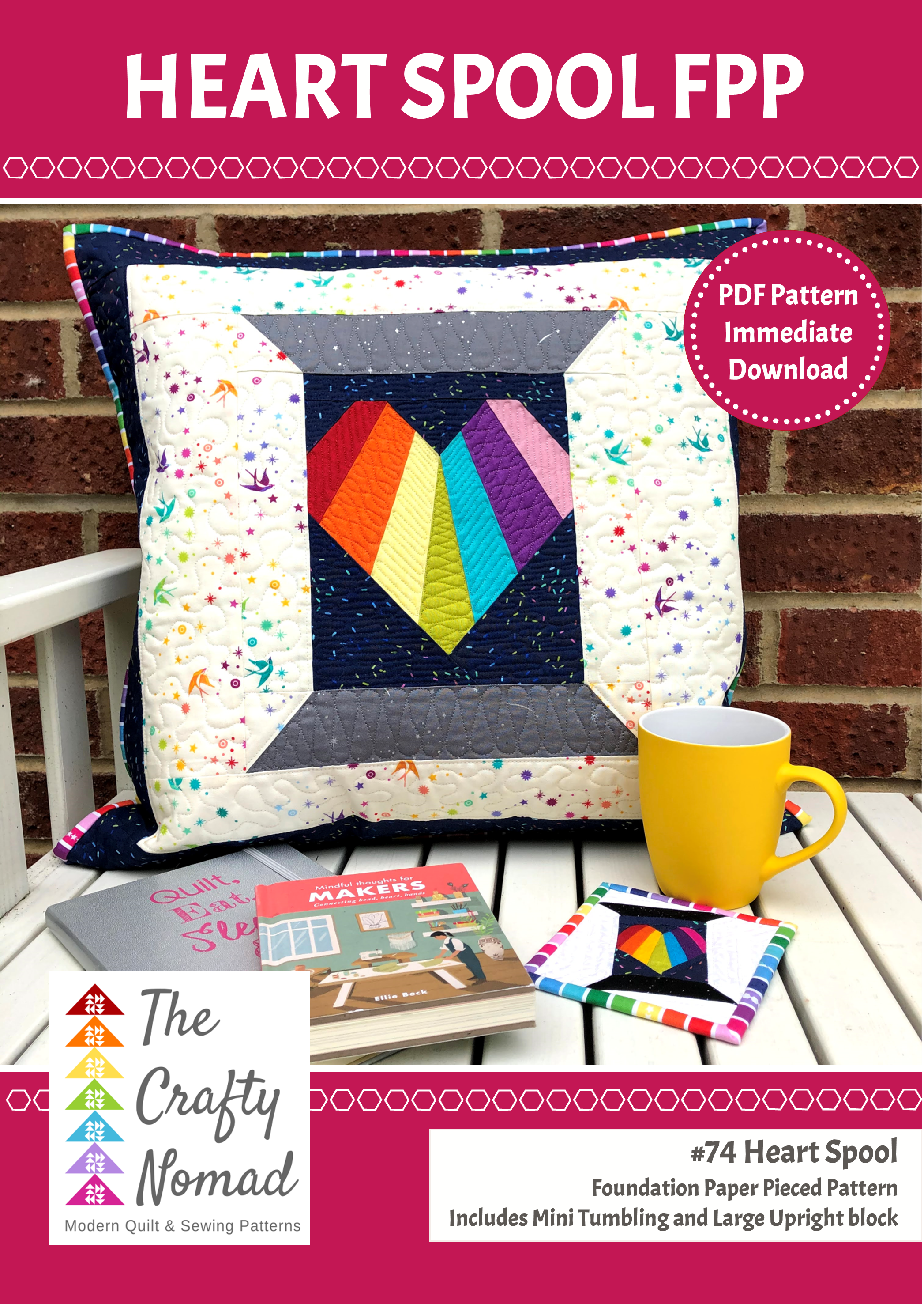 Heart Spool FPP PDF Pattern Front Cover The Crafty Nomad.png