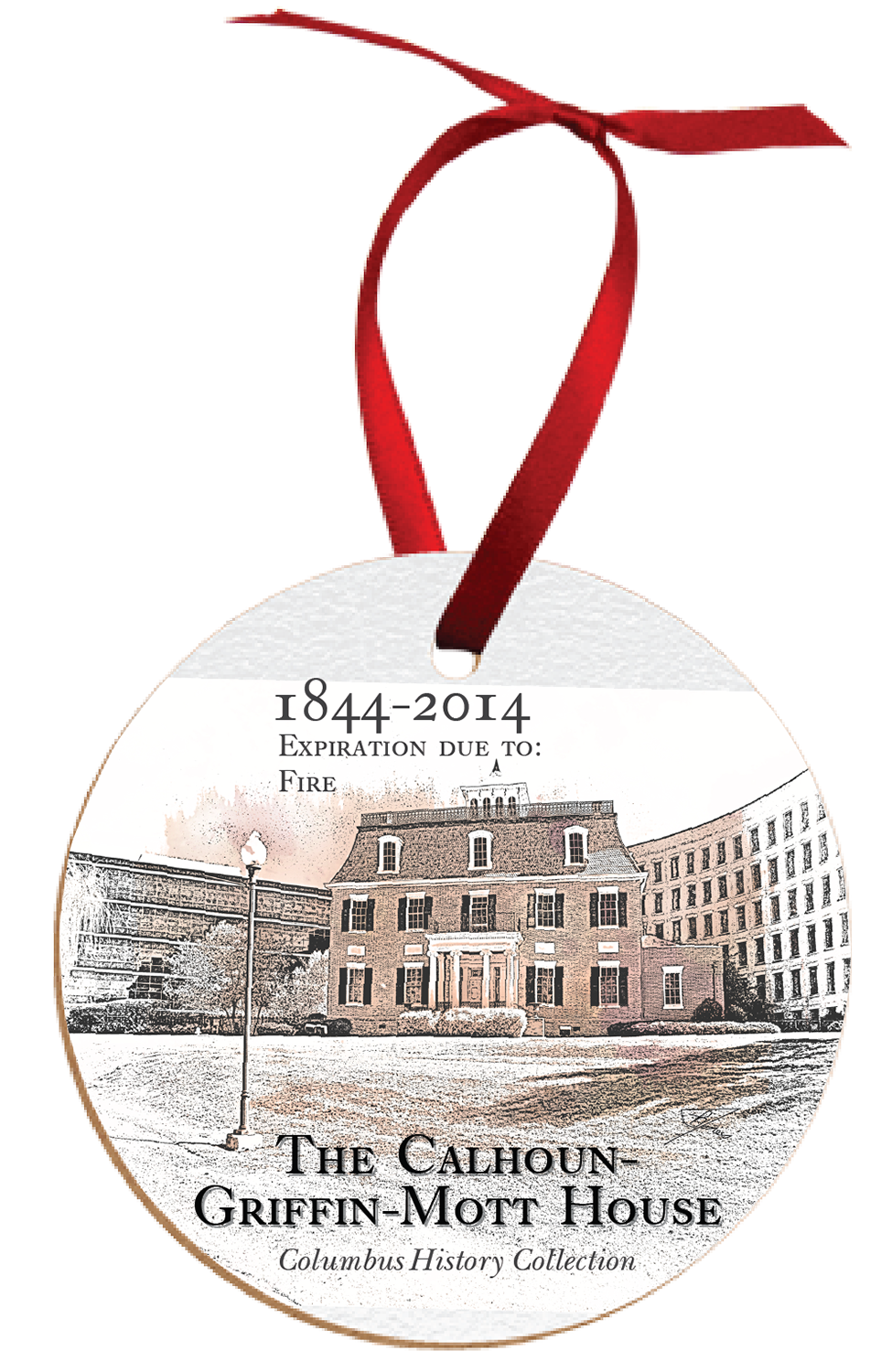 The Mott House 3" Metal Ornament in gift box