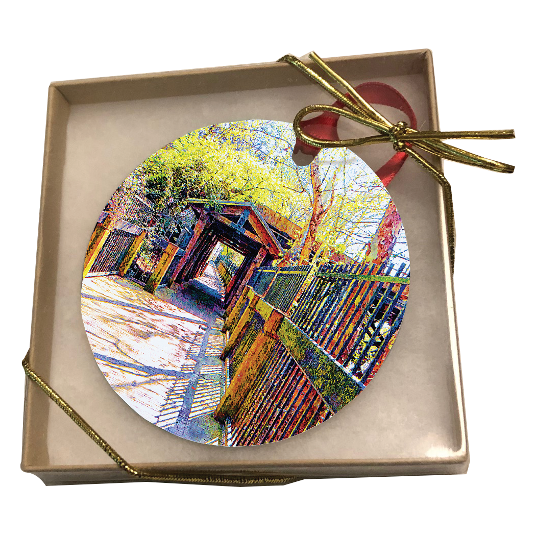 RiverWalk - West Victory Tunnel 3" Metal Ornament in gift box