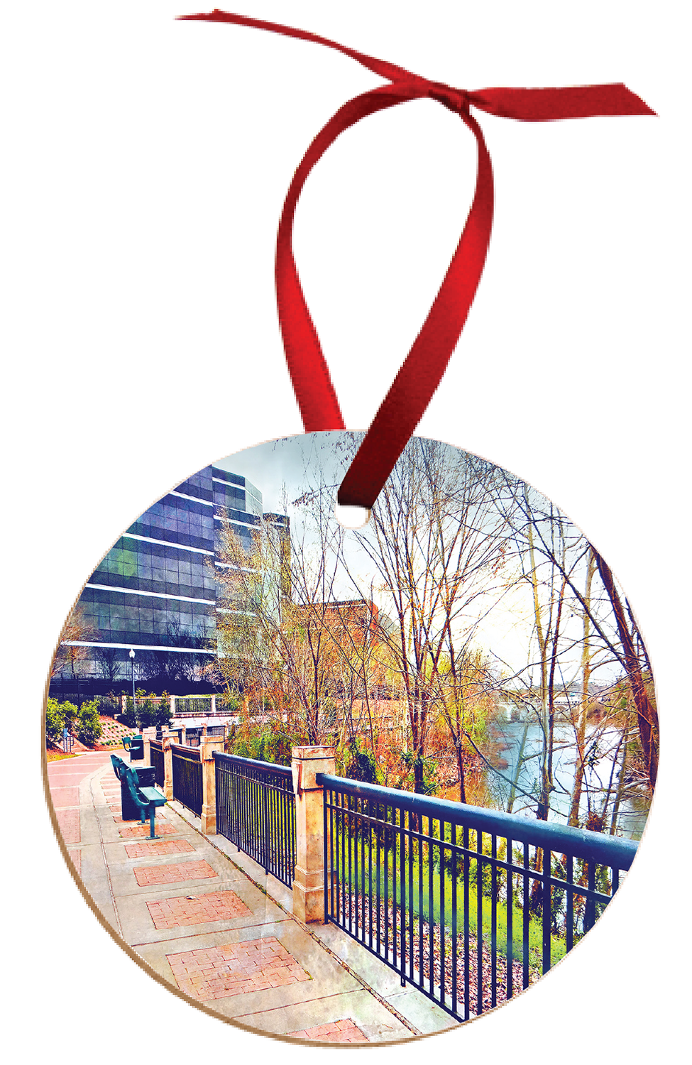 RiverWalk - TSYS Curve 3" Metal Ornament in gift box