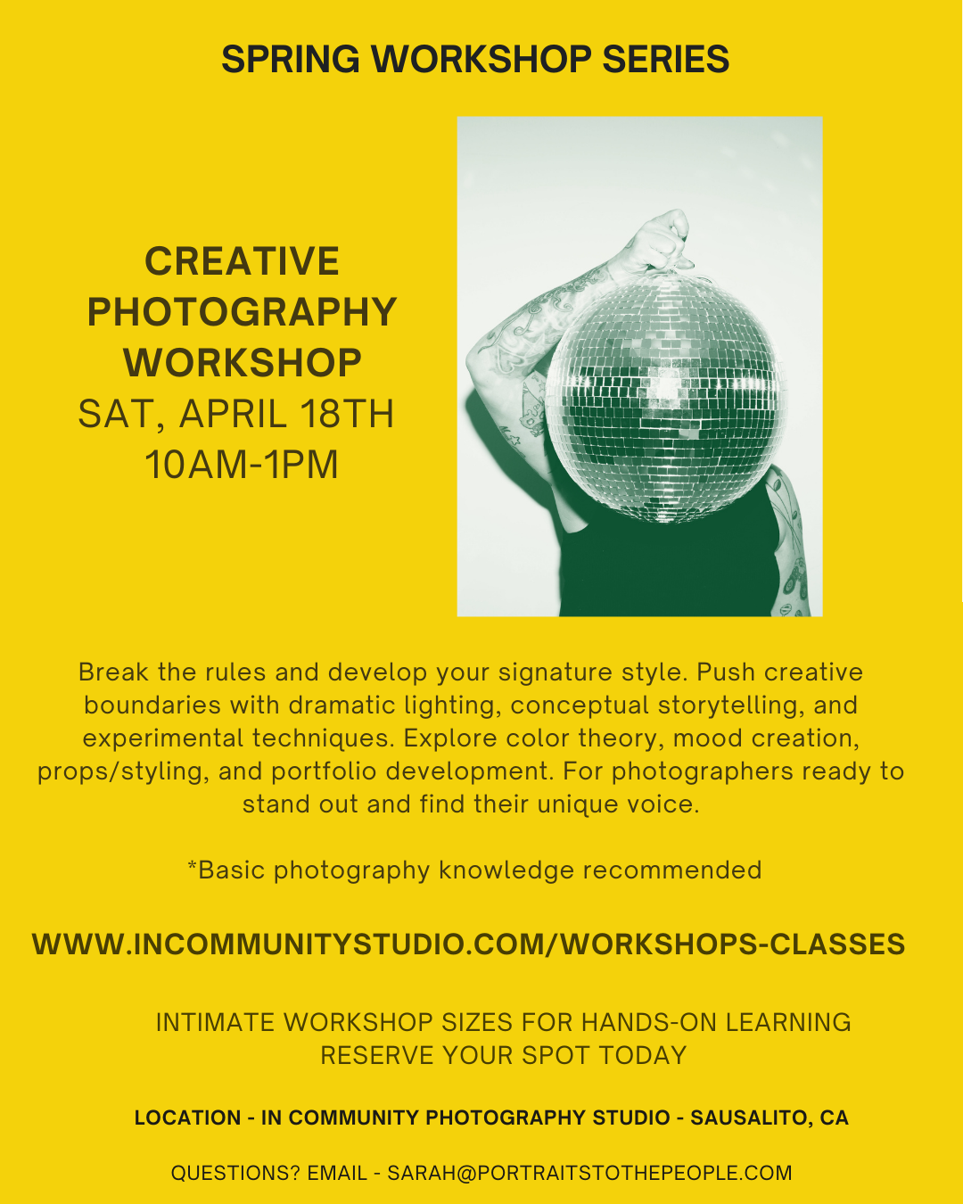 Creative Photography Class with Sarah Deragon