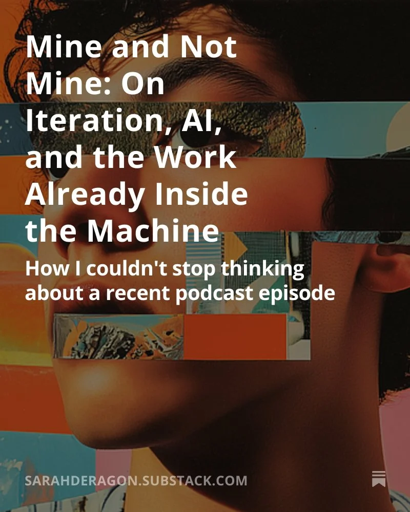 I had 3 gigs in SF this week, which means a lot of time in my car, which means I finally caught up on my podcasts.

I listened to Episode 121 of @dearartproducer and I could not stop thinking about derivatives. The 3 art producers talk about rights, 