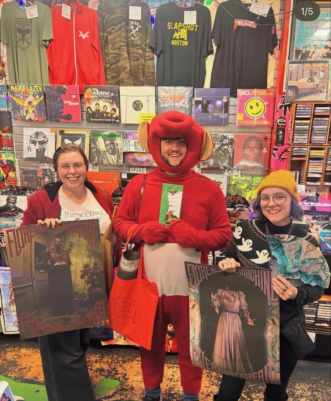  Florence and the Machine listening party on HALLOWEEEN! Customers came out in costume and brought home special posters, and giveaways. 