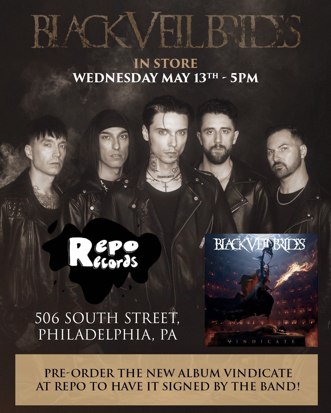 BLACK VEIL BRIDES Signing / Meet n' Greet