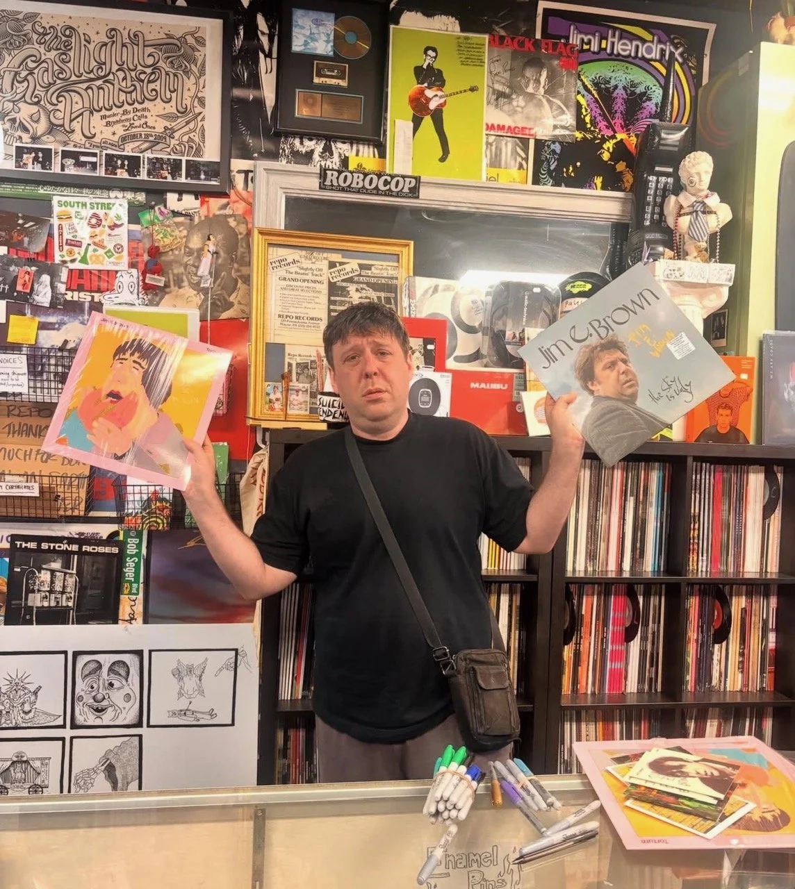  Jim E. Brown stopped by to sign some records! 