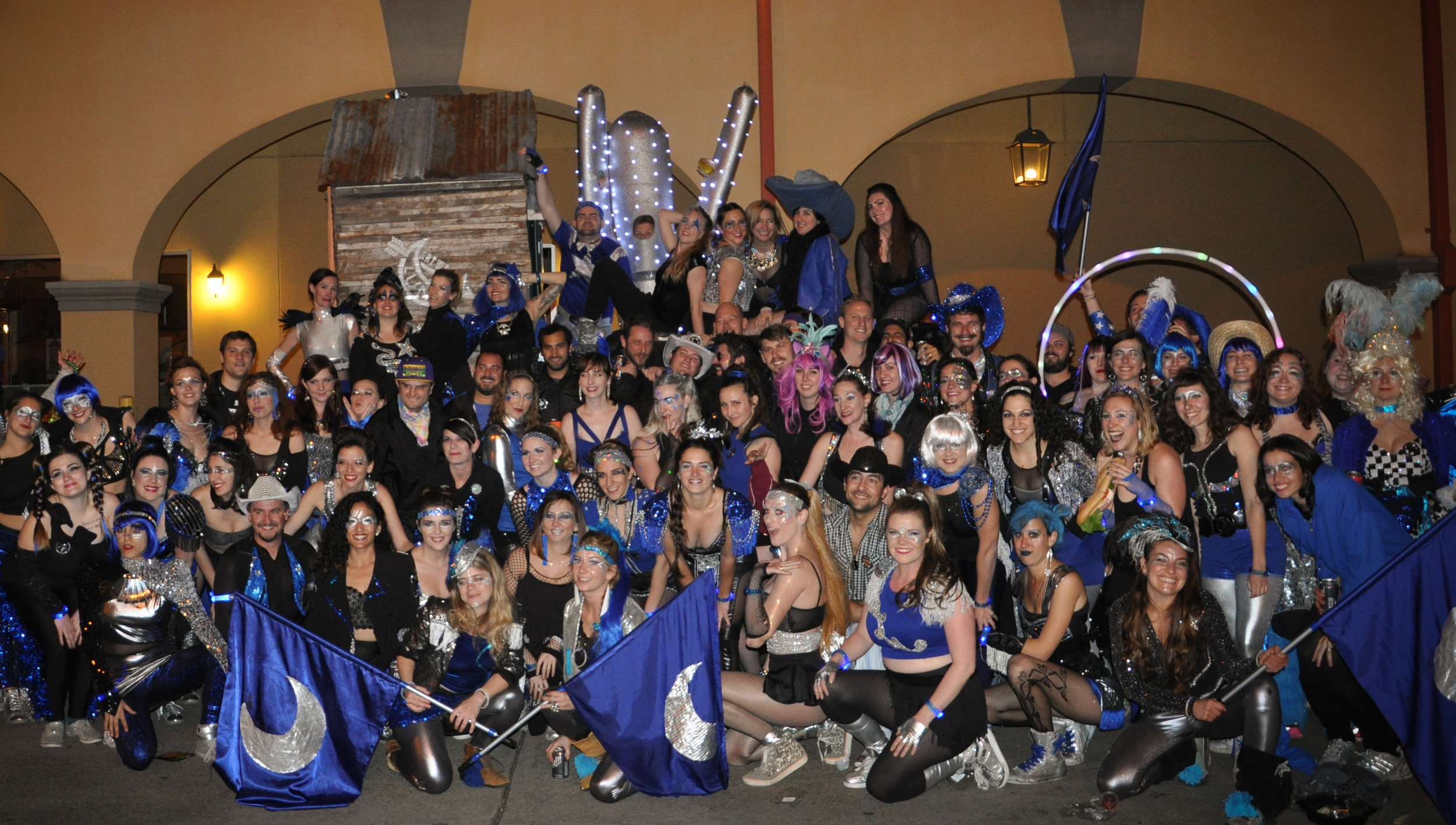 Members of Krewe de Lune (the "Cosmonaughties"), one of the more modern day dance krewes of Mardi Gras.