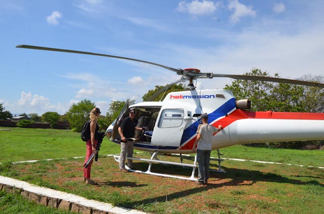 Helicopter departure from region of Madagascar experiencing a deadly bubonic plague outbreak.