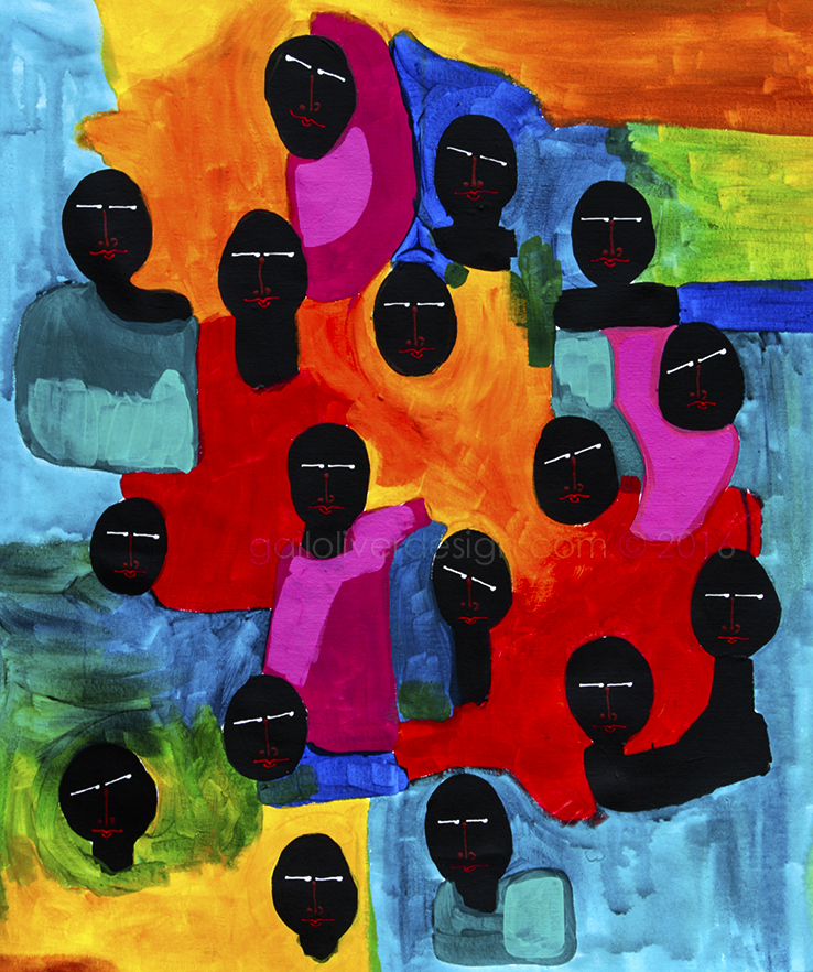 Out From The In Crowd 24" X 30" Acrylic on Canvas
